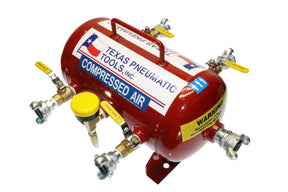 Air Manifold (2.5 Gal, ASME Tank w/ 1/2" Ball Valves & Crowfoot Connectors) Texas Pneumatic Tools