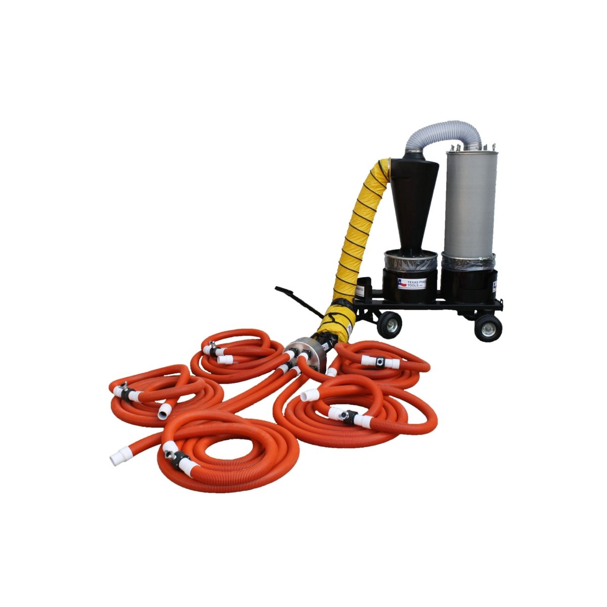 TX-DCS-MU5 - 5 Way, Multi-User, Portable Dust Collection System - Texas Pneumatic Tools