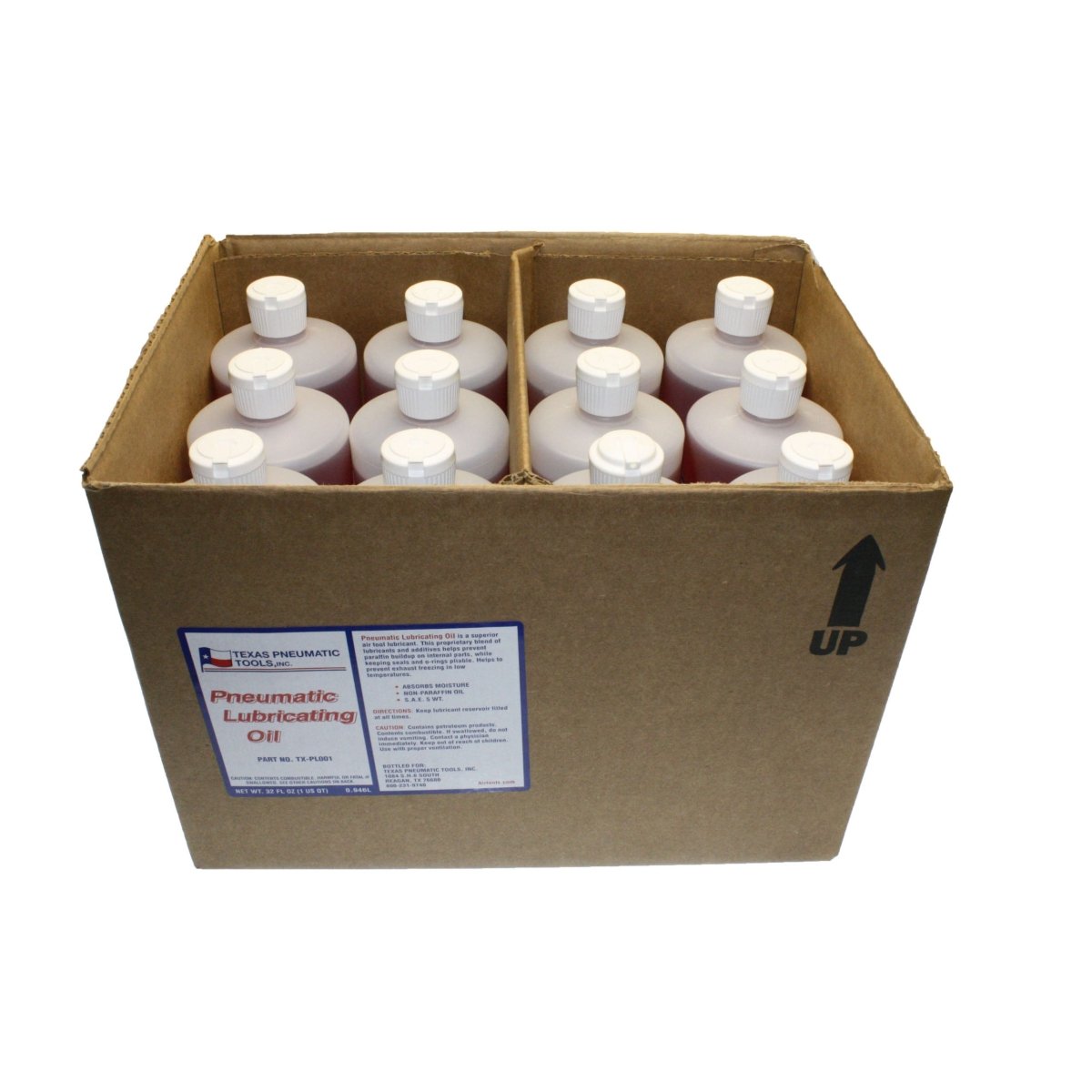 TX-PL001 - Pneumatic Lubricating Oil (Case of 12) - Texas Pneumatic Tools
