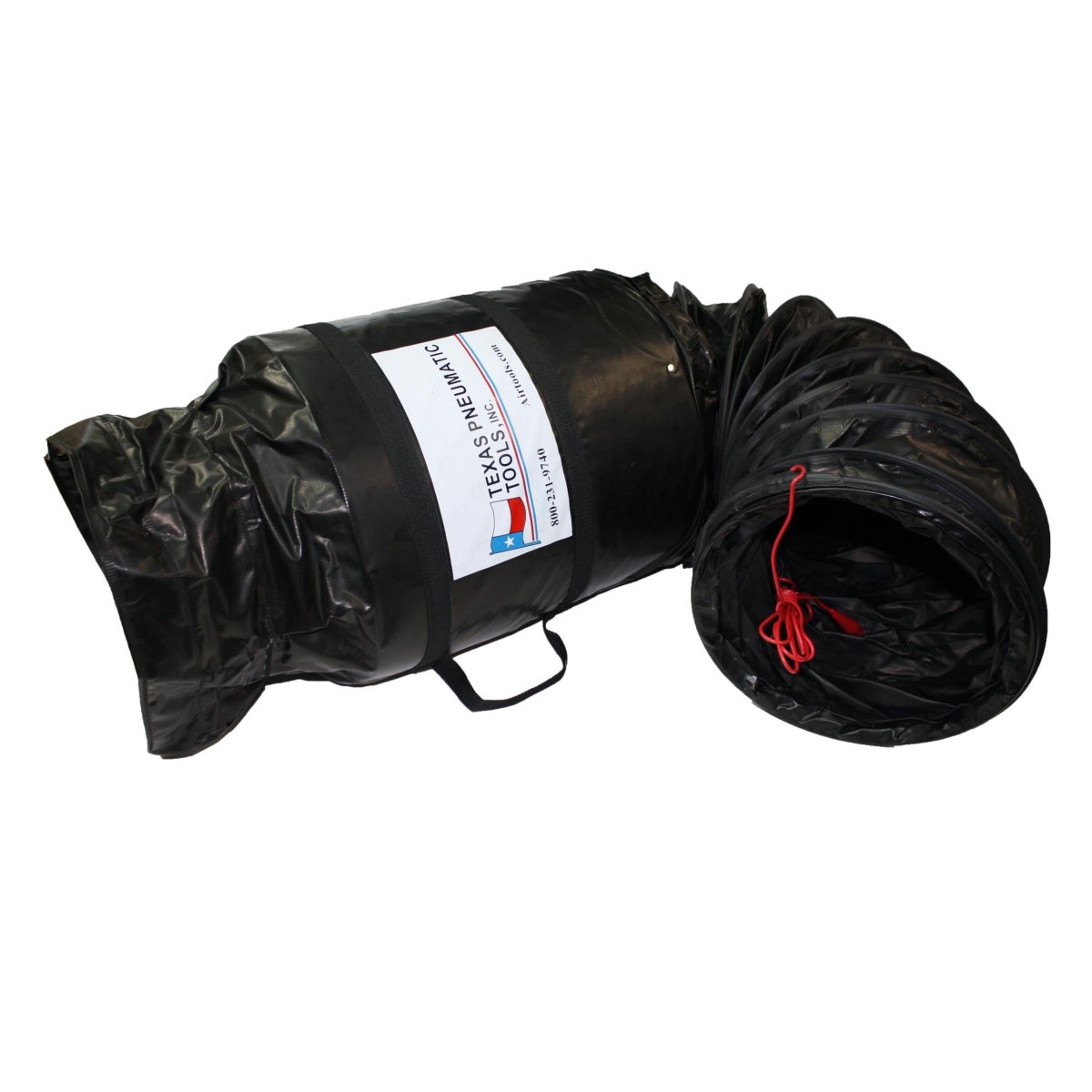 TX-SAC-N-GO-12-C - 12" Electrically Conductive Ducting w/ Attached Storage Bag - Texas Pneumatic Tools