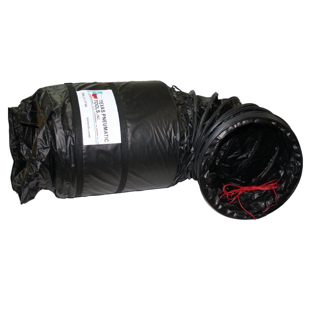 TX-SAC-N-GO-16-C - 16" Electrically Conductive Ducting w/ Attached Storage Bag - Texas Pneumatic Tools