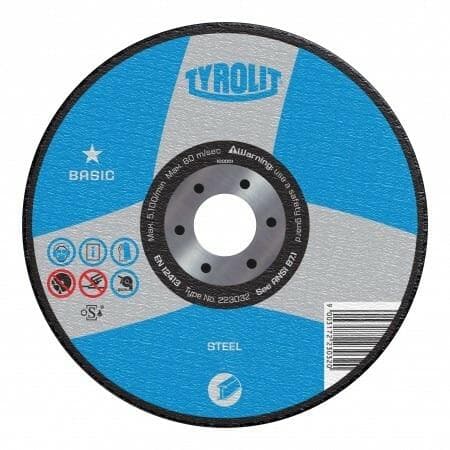 Tyrolit Basic Wheels for Steel Cutting and Grinding – Pack of 10 92401 Diamond Products 4" x 1/8" x 3/8" (Pack of 10)