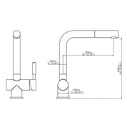 USF-12KPO00 Pull Out Kitchen Faucet – Brushed Nickel - Dakota Sinks