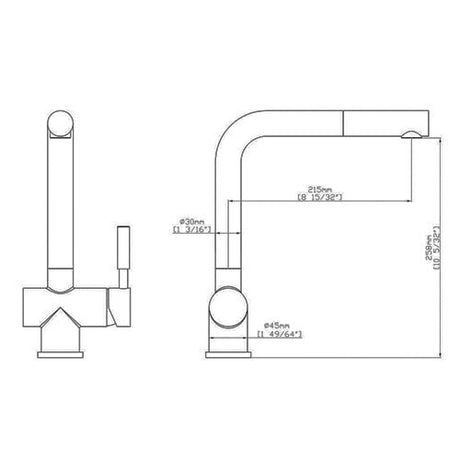 USF-12KPO00 Pull Out Kitchen Faucet – Brushed Nickel Dakota Sinks