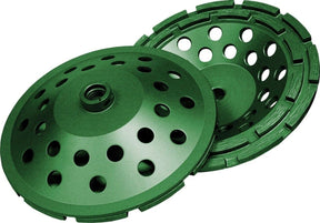 Utility Green Segmented Cup Grinder Double Row 94175 Diamond Products 4" x 5/8-11 Double Row