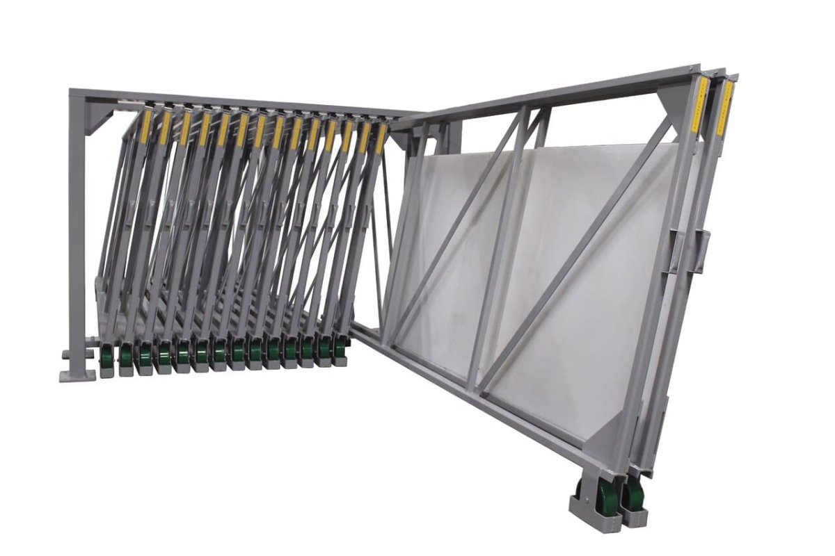 Vertical Glide Out Slab Storage Rack - Rack Engineering Division