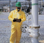 Yellow Dupont™ Tychem® 2000 Coveralls - 12 per pack 142122 Trimaco w/ Hood and Boot Elastic Wrists & Ankles (Bulk Pack) Large