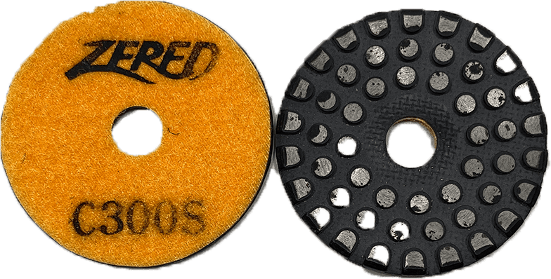Zered Metal Dot Pads - 3" 300 Grit - Diamond Tool Store